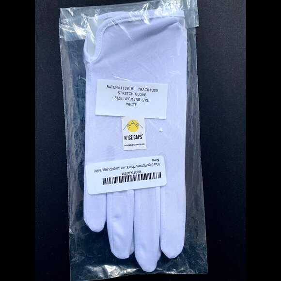 White Gloves Women size M Stretch Cosplay Halloween Costume Parade Occasion Prom - Picture 1 of 8